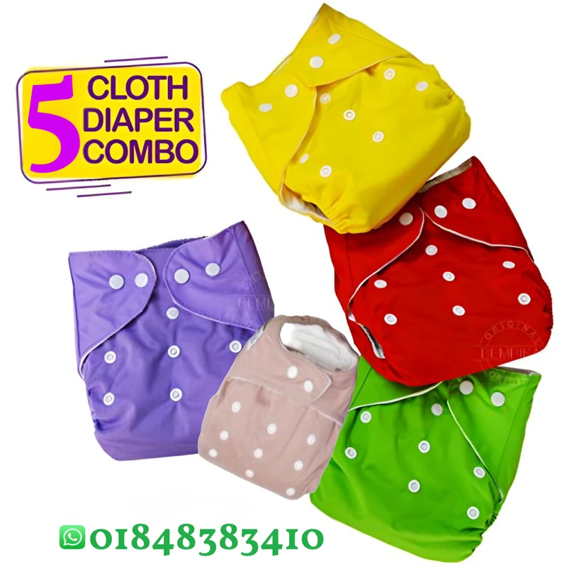 Washable Cloth Diaper Pant for Baby (0-2 YEAR) -5 Pcs